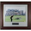 Image 1 : Tiger Woods Unsigned 16X20 Photo 2005 British Open Swilcan Bridge Leather Framed