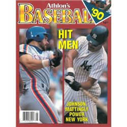 Don Mattingly Unsigned New York Yankees Athlon Sports 1990 MLB Baseball Preview Magazine W/ Johnson