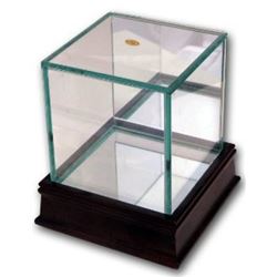 Ultra Pro Glass Single Deluxe Baseball Holder/Case W/ Wood Base And Mirror