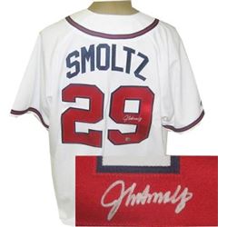 John Smoltz Signed Atlanta Braves White Home Majestic Jersey (XXL)- MLB Hologram