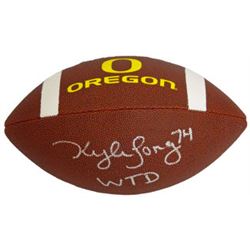 Kyle Long Signed Oregon Ducks Brown Logo Football WTD