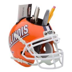 Illinois Fighting Illini (Orange) NCAA Football Schutt Mini Helmet Desk Caddy