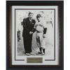 Image 1 : Yogi Berra Unsigned New York Yankees Vintage B&W 11X14 Photo Custom Framed V Groove Matting W/ Babe 