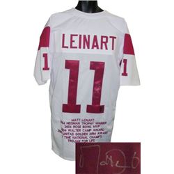 Matt Leinart Signed USC Trojans White Custom Jersey W/ Embroidered Stats- Leinart Hologram