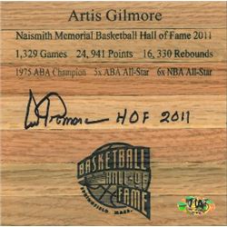 Artis Gilmore Signed Hall Of Fame Floor Board 6X6 HOF 2011 (Chicago Bulls)