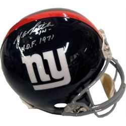 YA Tittle Signed New York Giants Proline Helmet HOF 1971