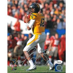 Geno Smith Signed West Virginia Mountaineers 8X10 Photo (Gold Jersey)- JSA Hologram