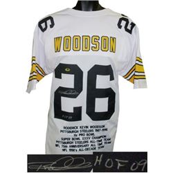 Rod Woodson Signed Pittsburgh Steelers White Prostyle Jersey HOF 09 W/ Embroidered Stats