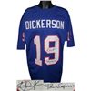 Image 1 : Eric Dickerson Signed Southern Methodist Mustangs TB Blue Custom Jersey Pony Express- JSA Hologram