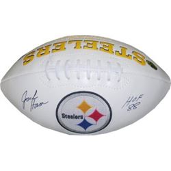 Jack Ham Signed Pittsburgh Steelers Logo Football HOF 88 (Black Sig)