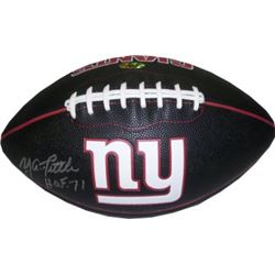 Y.A. Tittle Signed New York Giants Black Logo Football HOF 71