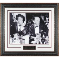 Frank Sinatra Unsigned Cocoanut Grove LA Drinking B&W 16X20 Photo Leather Framed W/ Dean Martin (Ent