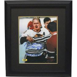 Bobby Hull Signed Chicago Blackhawks 16X20 Photo Custom Framed Blood HOF 1983