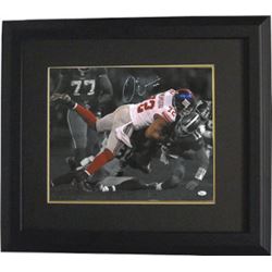 Osi Umenyiora Signed New York Giants 16X20 Photo Custom Framed Spotlight Vs 49Ers- JSA Hologram