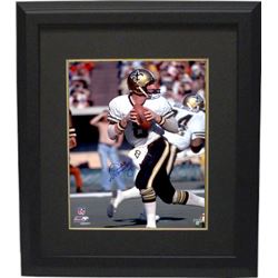 Archie Manning Signed New Orleans Saints 16X20 Photo Custom Framed (Blue Signature-White Jersey Pass