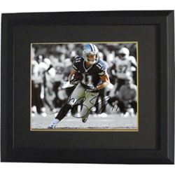 Cole Beasley Signed Dallas Cowboys 8X10 Spotlight Photo #11 Custom Framed (Black Sig-Navy Jersey)