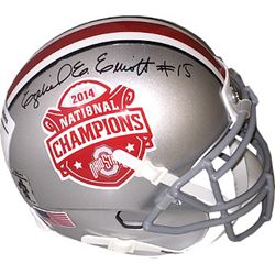 Ezekiel Elliott Signed Ohio State Buckeyes 2014 National Championship Logo Authentic Schutt Mini Hel