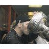 Image 1 : Brett Hull Signed Detroit Red Wings 16X20 Photo (Drinking From Stanley Cup)- JSA Hologram
