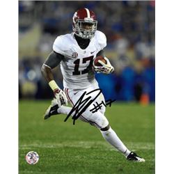 Kenyan Drake Signed Alabama Crimson Tide 8X10 Photo #17 (White Jersey)