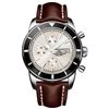 Image 1 : Breitling  Superocean Heritage Chronograph Silver Dial Brown Leather  Men Watch