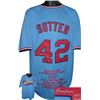Image 1 : Bruce Sutter Signed St. Louis Cardinals Light Blue Prostyle TB Jersey HOF 2006 W/ Embroidered Stats