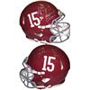 Image 1 : Alabama Crimson Tide Signed Full Size Speed Authentic Riddell Helmet #15 2 Sig/2Insc- Mccarron Holog