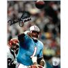 Image 1 : Warren Moon Signed Houston Oilers 8X10 Photo HOF 06 (Ball In Air-Powder Blue Jersey)