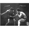 Image 1 : Jake Lamotta Signed Vintage B&W Boxing 16X20 Photo Raging Bull (Signed On Left & Insc On Right)