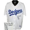Image 1 : Duke Snider Signed Brooklyn Dodgers Majestic White Jersey LTD 5 Stat Inscriptions