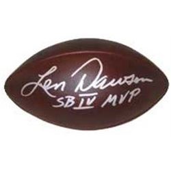 Len Dawson Signed Official NFL Duke Throwback Football SBIVMVP (Kansas City Chiefs) (Silver Sig)