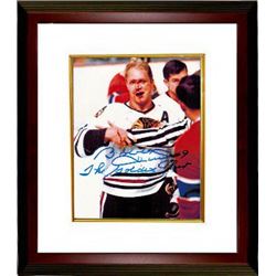 Bobby Hull Signed Chicago Blackhawks 8X10 Photo Custom Framed "The Golden Jet" Blood