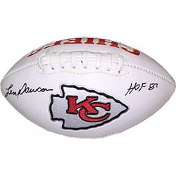 Len Dawson Signed Kansas City Chiefs White Logo Football HOF 87- PSA Hologram