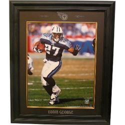 Eddie George Unsigned Tennessee Titans 16X20 Photo Custom Logo Framed