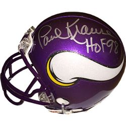 Paul Krause Signed Minnesota Vikings Mini Helmet HOF 98 (Silver Sig)