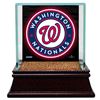 Image 1 : Washington Nationals Glass Single Baseball Case With Team Logo Background And Authentic Field Dirt B