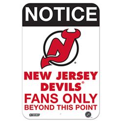 New Jersey Devils Fans Only 8X12 Aluminum Sign