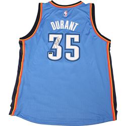 Kevin Durant Blue Thunder Replica Jersey Signed (Panini Auth)