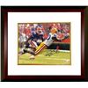 Image 1 : Dwayne Bowe Signed LSU Tigers 8X10 Photo Custom Framed (White Jersey Dive)