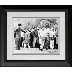 Jackie Gleason Unsigned 16X20 Vintage B&W Photo Custom Framed W/ Arnold Palmer