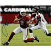Image 1 : Larry Fitzgerald Signed Arizona Cardinals 8X10 Photo #11 (Horizontal Red Jersey Blue Sig)