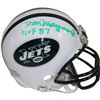 Image 1 : Don Maynard Signed New York Jets Mini Helmet W/ "HOF" Insc (Signed In Green)
