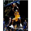 Image 1 : Shaquille O'neal Signed L.A. Lakers Yellow Jersey Two Handed  Dunk 8X10 Photo ( Signed In Gold)