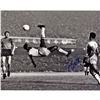 Image 1 : Pele Signed 1965 Bicycle Kick Close Up B&W 16X20 Photo (Signed In Blue)