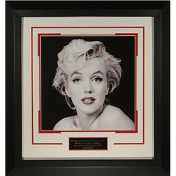 Marilyn Monroe Unsigned 13X13 Vintage B&W  Photo Premium Black Wood- Framed 'Red Lips' By Milton Gre