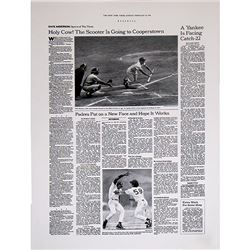 New York Times Cover Reprint February 27, 1994 Scooter Is Going To Cooperstown