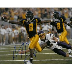 Adam Pacman Jones Signed West Virginia Mountaineers 8X10 Photo #9 (Navy Jersey)