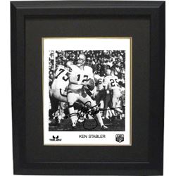 Ken Stabler Signed Oakland Raiders 8X10 B&W Photo Custom Framed (QB Legends-Deceased)