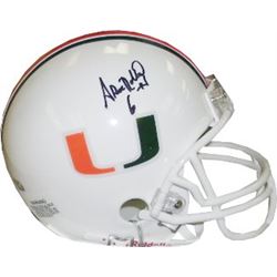 Antrel Rolle Signed Miami Hurricanes Replica Mini Helmet