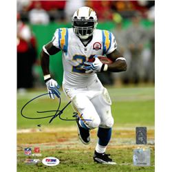 Ladainian Tomlinson Signed San Diego Chargers 8X10 Photo (White Jersey Run)- PSA Hologram