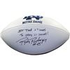 Image 1 : Rudy Ruettiger Signed Notre Dame Fighting Irish White Panel Jarden Signature Football W/ "It Took 27